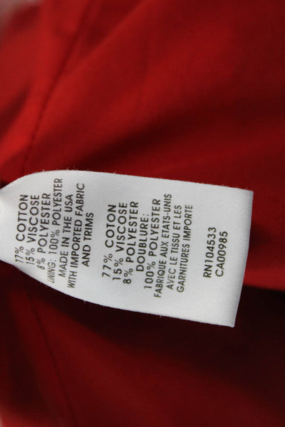 Nanette Lepore Womens Red Blazer Zip Long Sleeve Designer Size 4