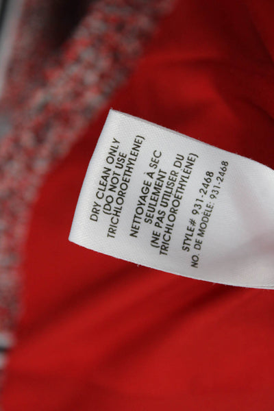Nanette Lepore Womens Red Blazer Zip Long Sleeve Designer Size 4