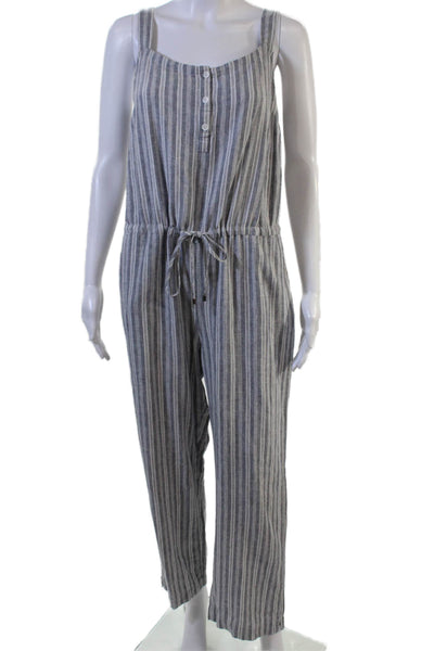 Rails Women Jumpsuit Gray Striped Sleeveless Round Neck Petite Size S
