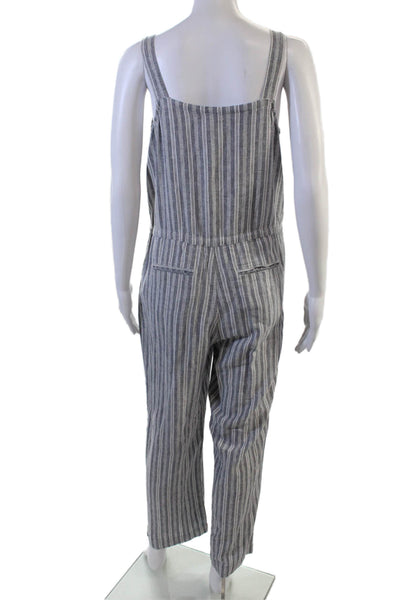 Rails Women Jumpsuit Gray Striped Sleeveless Round Neck Petite Size S