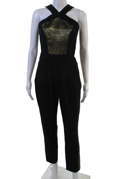 Milly Women Halter Sleeveless Jumpsuit Black Size 2