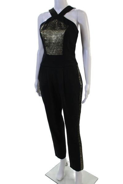 Milly Women Halter Sleeveless Jumpsuit Black Size 2