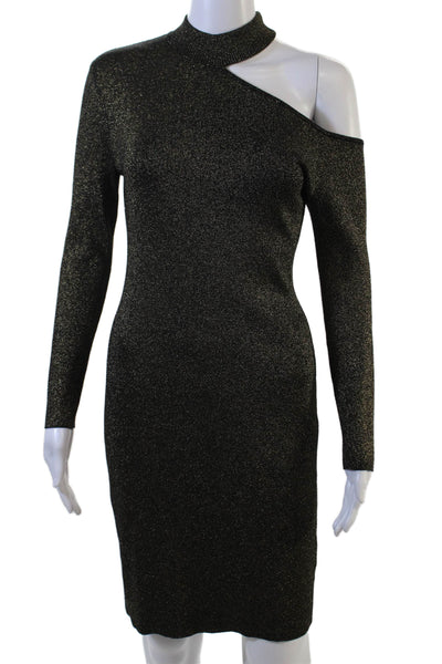 ALC Women Bodycon Sweater Dress Black Mock Neck Long Sleeve Size S