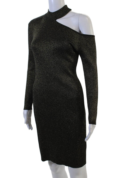 ALC Women Bodycon Sweater Dress Black Mock Neck Long Sleeve Size S