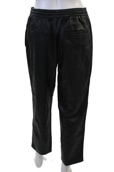 MNG Unisex Cropped Jogger Pants Black Polyester Drawstring Size M