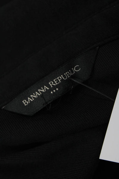 Banana Republic Women Black Collared Long Sleeve Button-Up Basic Size M