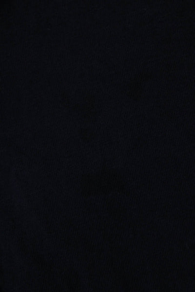 Banana Republic Women Dark Blue High-Neck Short Sleeve Button-Up Top Size M