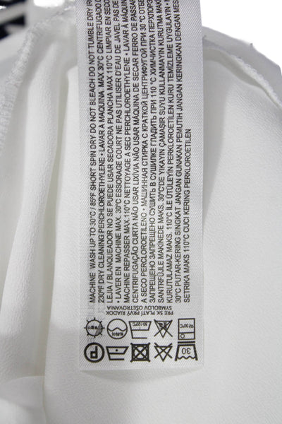 MNG Women Collared Button-Up Blouse White Long Sleeve Polyester Size M