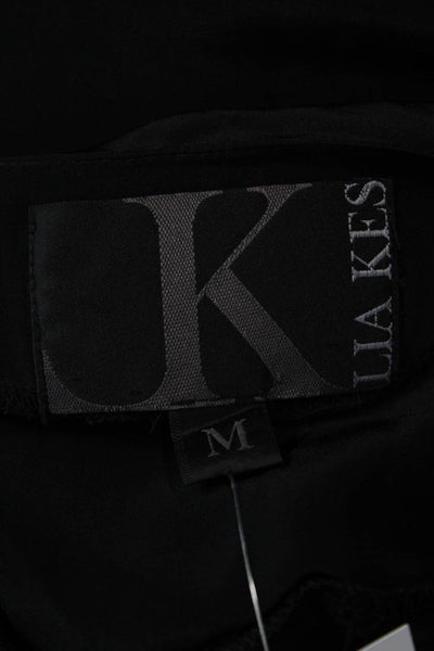 Lia Kes Women Tunic Blouse Black Long Sleeve 100% Cotton Boho Size M