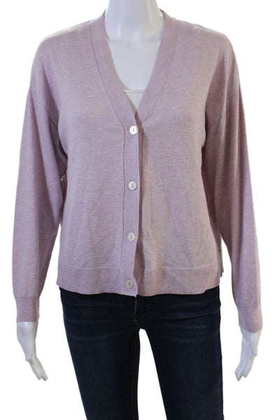 MNG Unisex Pink V-Neck Cardigan Long Sleeve Size M