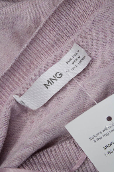 MNG Unisex Pink V-Neck Cardigan Long Sleeve Size M