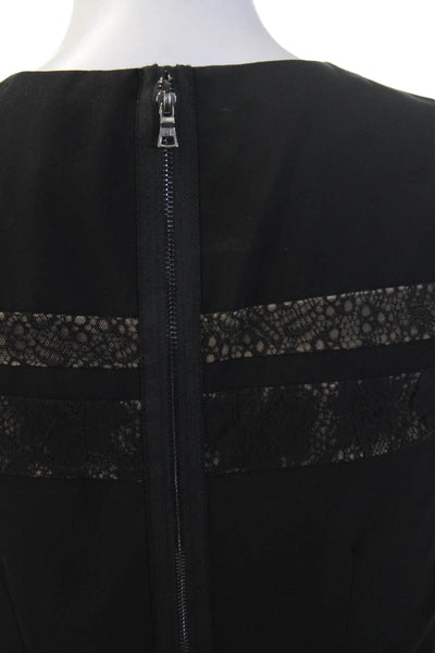 BCBG Max Azria Women Black Sleeveless Blouse Round Neck Zip Size 2XS