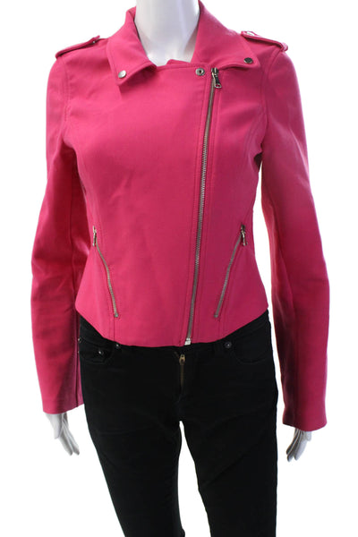 Zara Trafaluc Women Biker Motorcycle Jacket Pink Size M