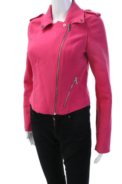 Zara Trafaluc Women Biker Motorcycle Jacket Pink Size M