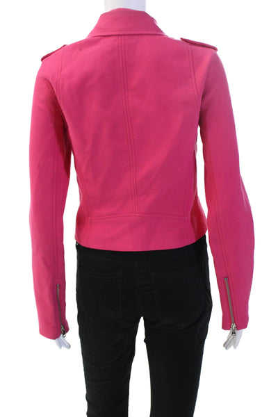 Zara Trafaluc Women Biker Motorcycle Jacket Pink Size M