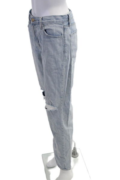 J Brand Women Light Blue Boyfriend Jeans High Rise 28 Inseam Size 25