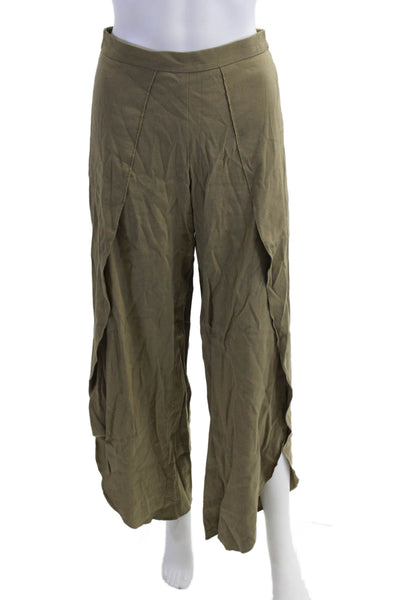 Drew Women Army Green Linen-Blend Pants Size S