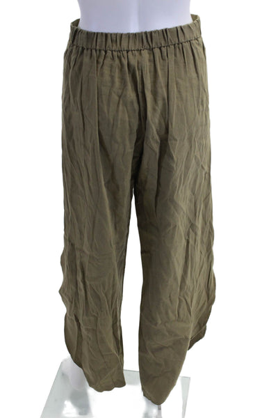 Drew Women Army Green Linen-Blend Pants Size S
