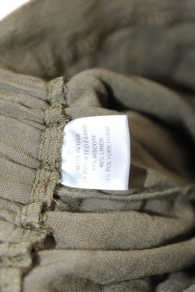 Drew Women Army Green Linen-Blend Pants Size S