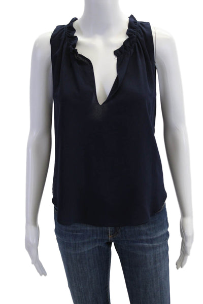 Misa Womens Dark Blue V-Neck Tank Top Viscose Boho Size XS