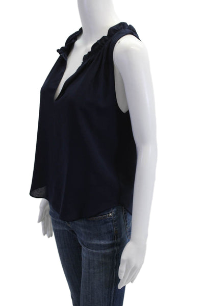 Misa Womens Dark Blue V-Neck Tank Top Viscose Boho Size XS