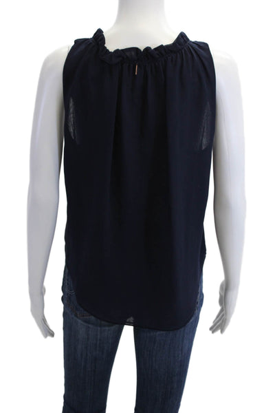 Misa Womens Dark Blue V-Neck Tank Top Viscose Boho Size XS