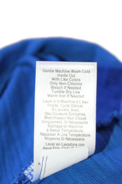 Nation LTD Womens Cropped Cotton T-Shirt Blue Crew Neck Short Sleeve Size XS