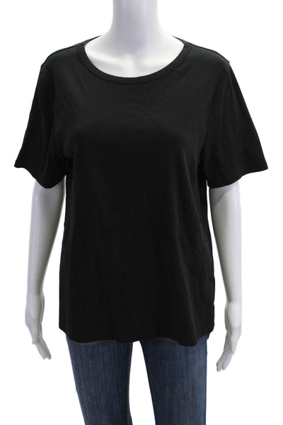 J Crew Women Basic Black T-Shirt Cotton Crew Neck Short Sleeve Size 2XL