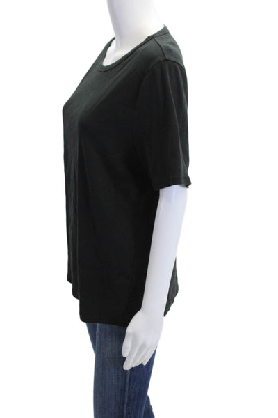 J Crew Women Basic Black T-Shirt Cotton Crew Neck Short Sleeve Size 2XL