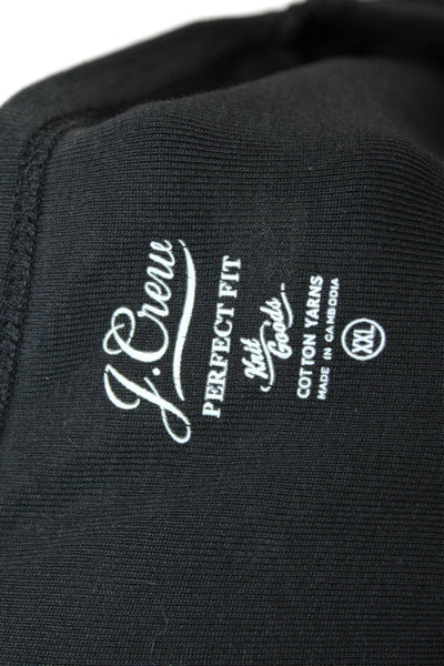 J Crew Women Basic Black T-Shirt Cotton Crew Neck Short Sleeve Size 2XL