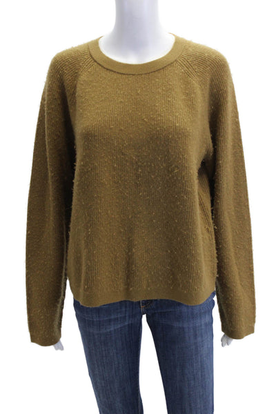 Vince Unisex Brown Wool Cashmere Pullover Sweater Size XL