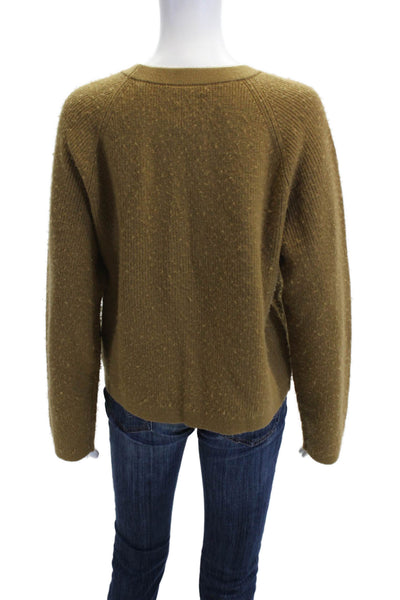 Vince Unisex Brown Wool Cashmere Pullover Sweater Size XL