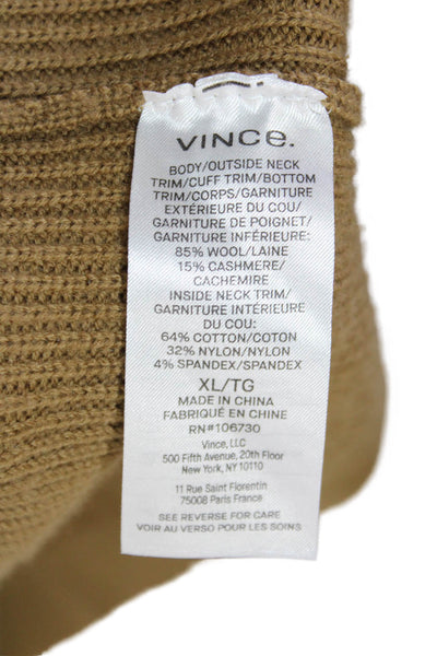 Vince Unisex Brown Wool Cashmere Pullover Sweater Size XL