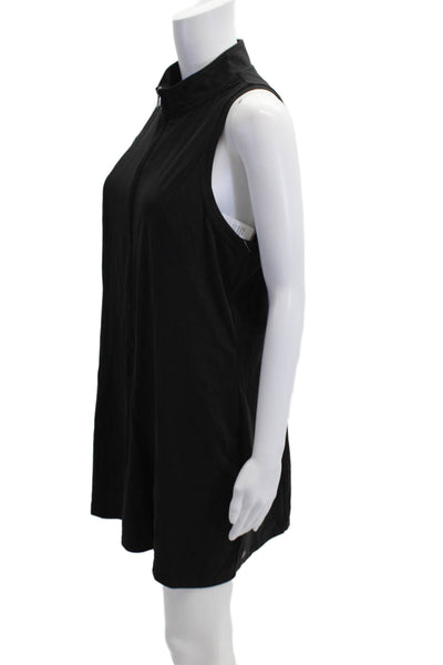 Athleta Women Tank Dress Black Mock Neck Zip Short Nylon/Elastane Size XL