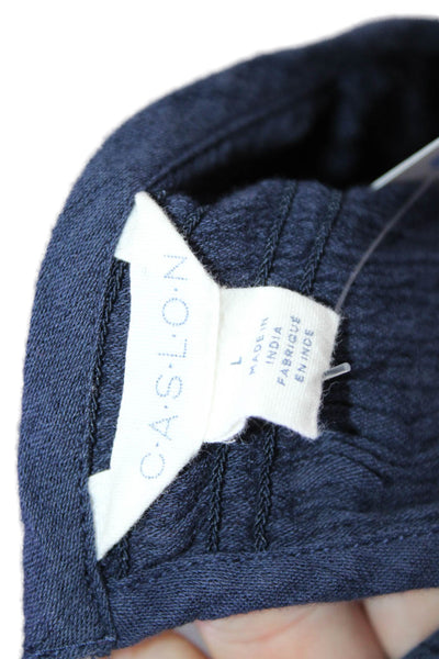 Caslon, Women Shift Dress Dark Blue Long Sleeve Bohemian Size L