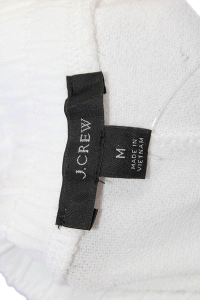 J Crew Women Jogger Sweatpants White 100% Cotton Drawstring Solid Size M