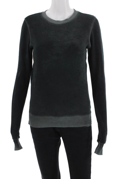 Cotton Citizen Womens Pullover Sweatshirt Dark Gray Zip Crew Neck Size XS
