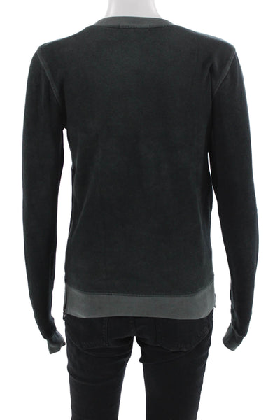Cotton Citizen Womens Pullover Sweatshirt Dark Gray Zip Crew Neck Size XS
