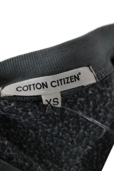 Cotton Citizen Womens Pullover Sweatshirt Dark Gray Zip Crew Neck Size XS