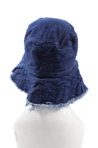 Hat Attack Womens Denim Pull On Bucket Hat Blue Cotton