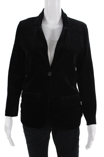 Majestic Filatures Women Black Collared Button Blazer Long Sleeve Size 1