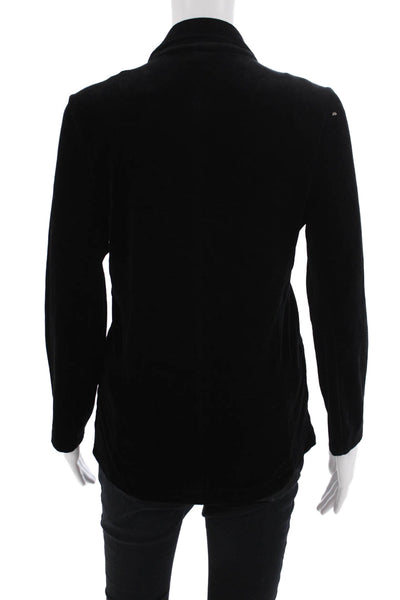 Majestic Filatures Women Black Collared Button Blazer Long Sleeve Size 1
