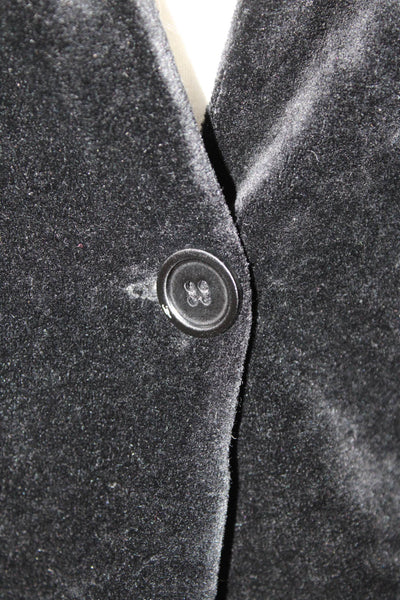 Majestic Filatures Women Black Collared Button Blazer Long Sleeve Size 1