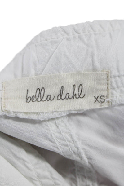 Bella Dahl Women Cargo Capri Pants White Tencel Drawstring Size XS