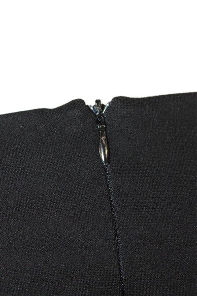 Noir Women Sheath Dress Black Square Neck 3/4 Sleeve Knee Length Zip Size S