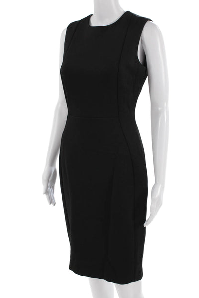 Calvin Klein Women Sheath Dress Black Sleeveless Mid-Calf Zip Size 4