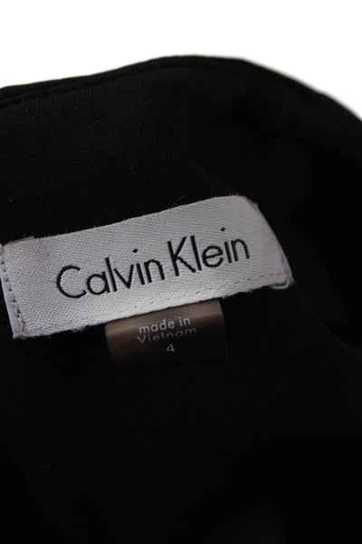 Calvin Klein Women Sheath Dress Black Sleeveless Mid-Calf Zip Size 4