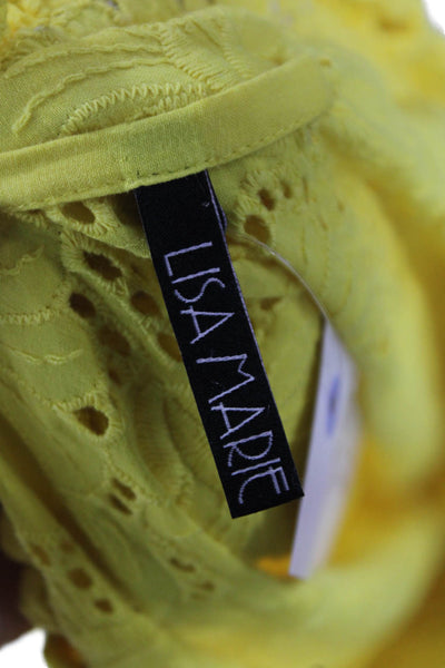 Lisa Marie Fernandez Womens Cotton Off The Shoulder Dress Yellow Size 3