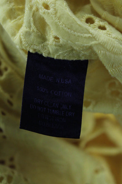 Lisa Marie Fernandez Womens Cotton Off The Shoulder Dress Yellow Size 3