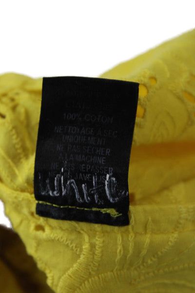 Lisa Marie Fernandez Womens Cotton Off The Shoulder Dress Yellow Size 3
